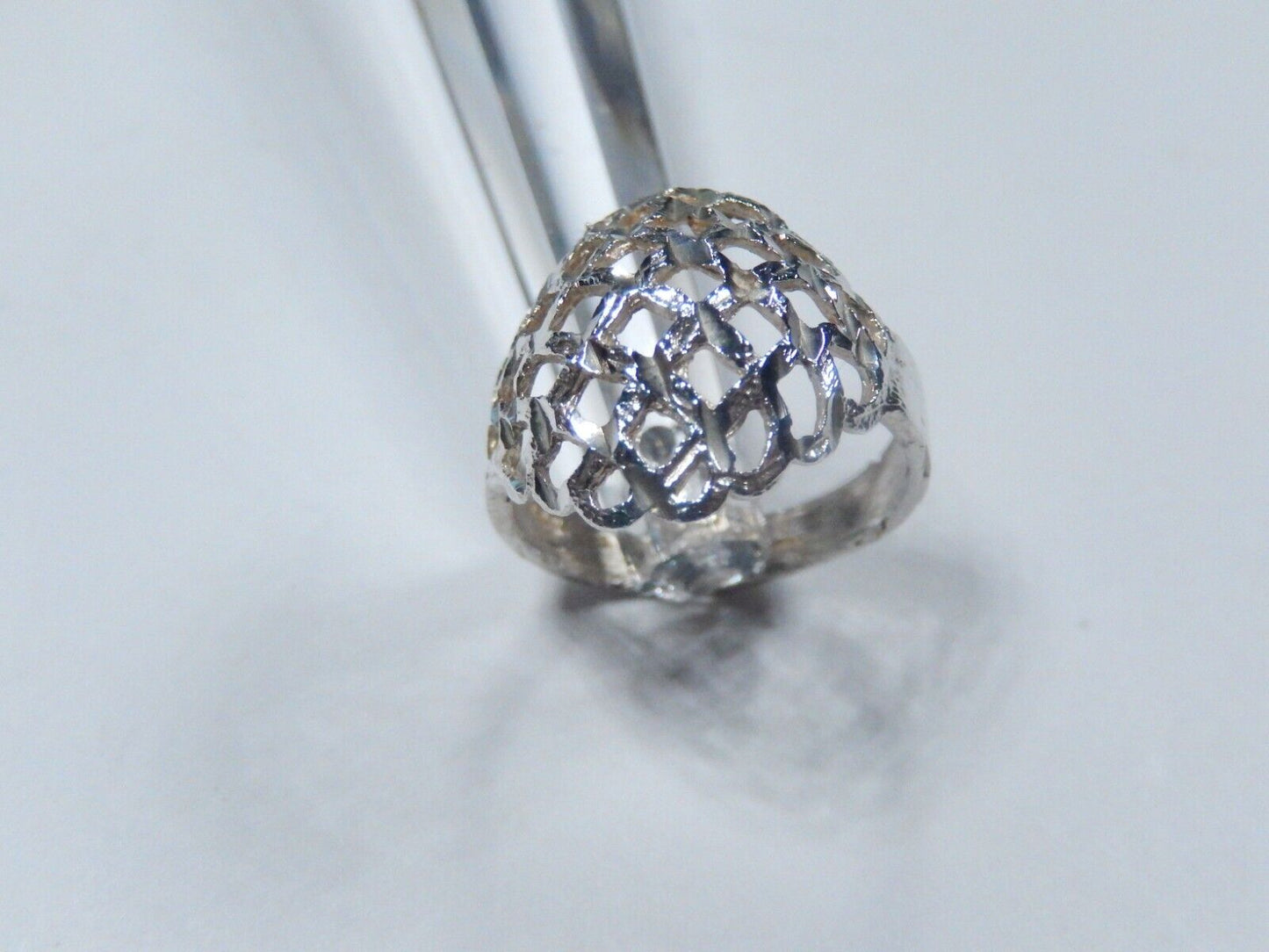 *VINTAGE*  Sterling Silver 925 Diamond Cut Filigree Ring Size 7