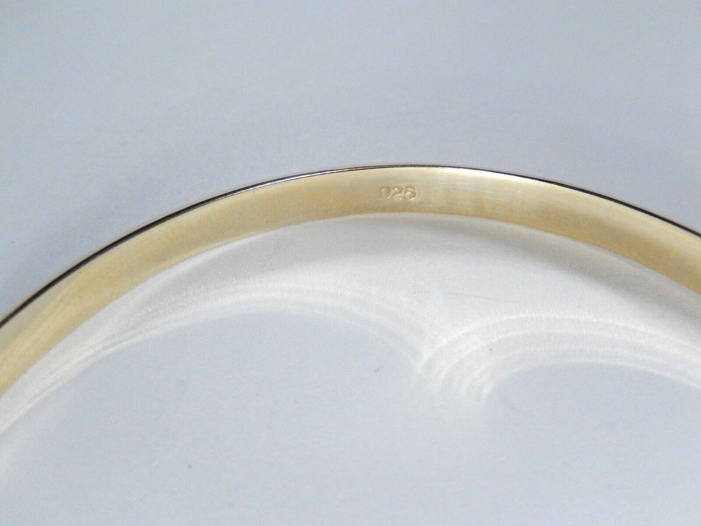 *VINTAGE* Smooth High Polished 5mm Wide Gold Vermeil Hinged Bangle Bracelet