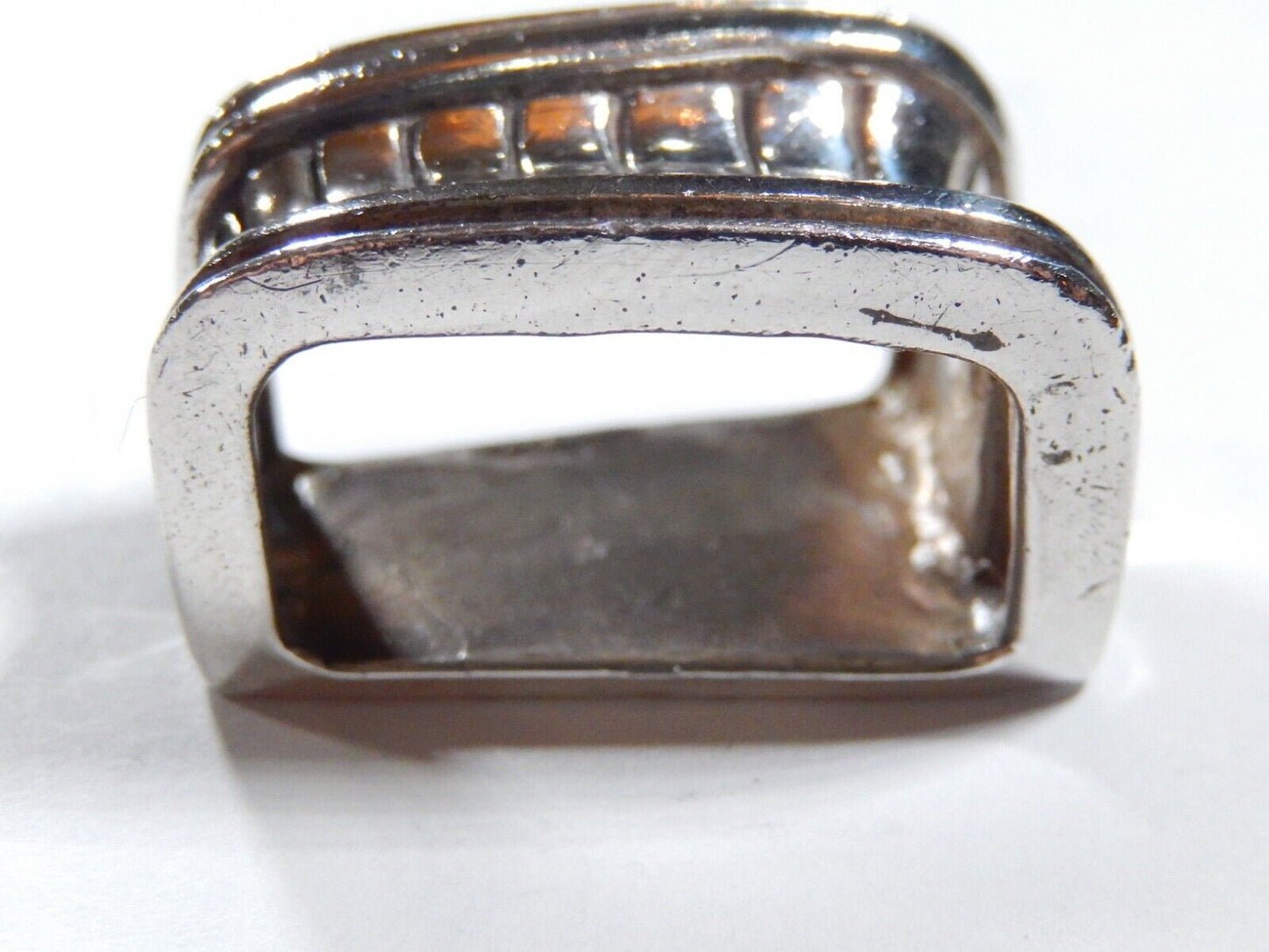 J DEEGAN VINTAGE Sterling Silver 925 belt BUCKLE  KEEPER 138 grams 62mm wide