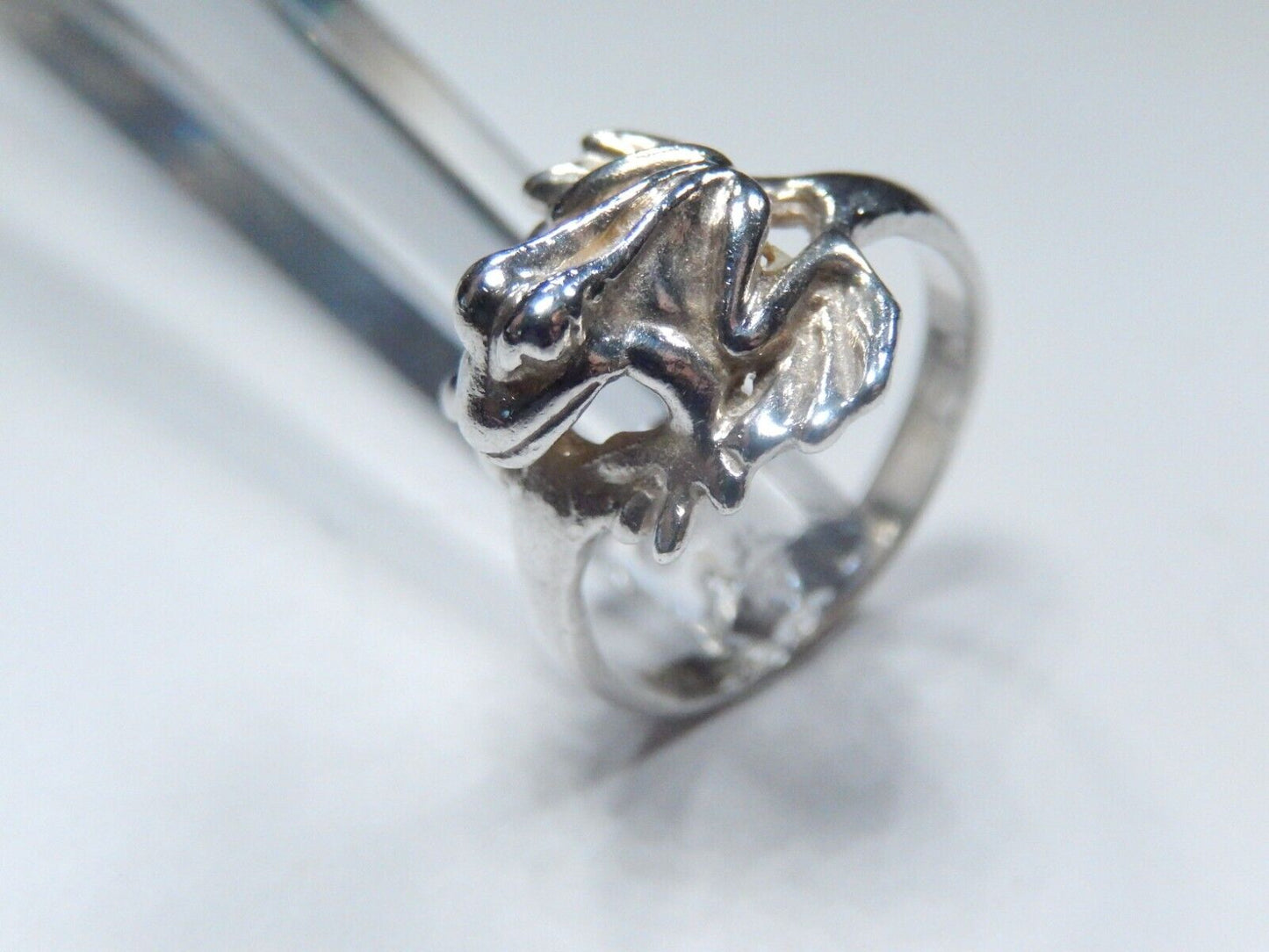 925 Sterling Silver Vintage Lucky Frog Ring Size 5.75