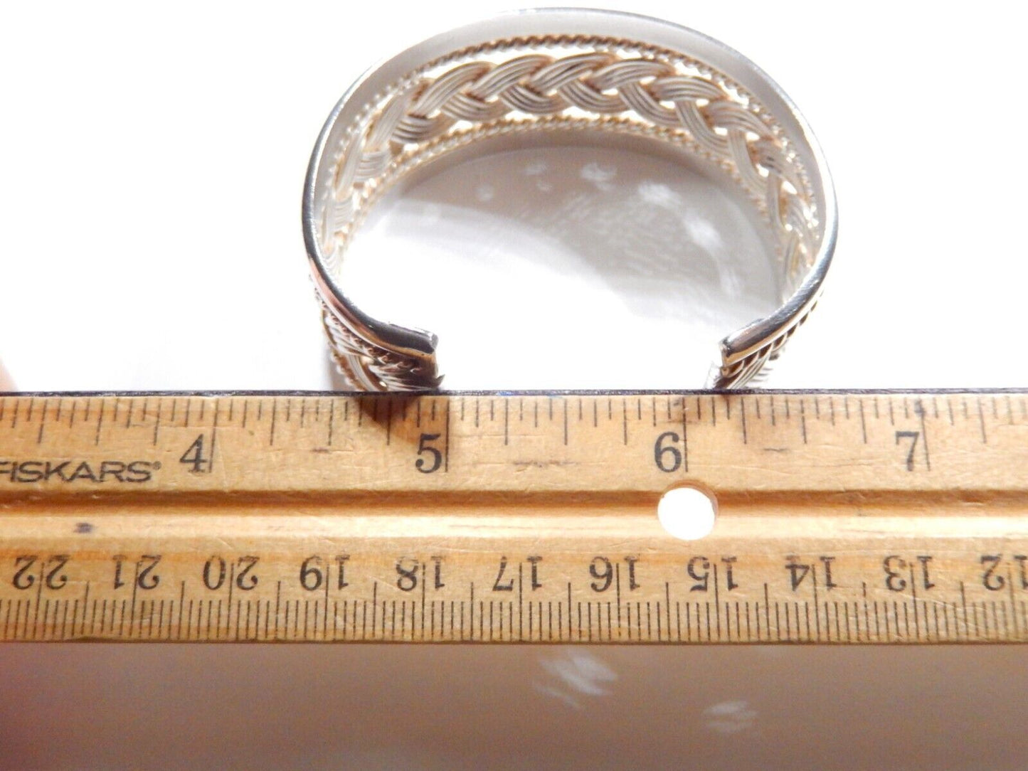 *VINTAGE*  Sterling Silver Wide Large Braided Weave Cuff Bracelet - 48.7 grams
