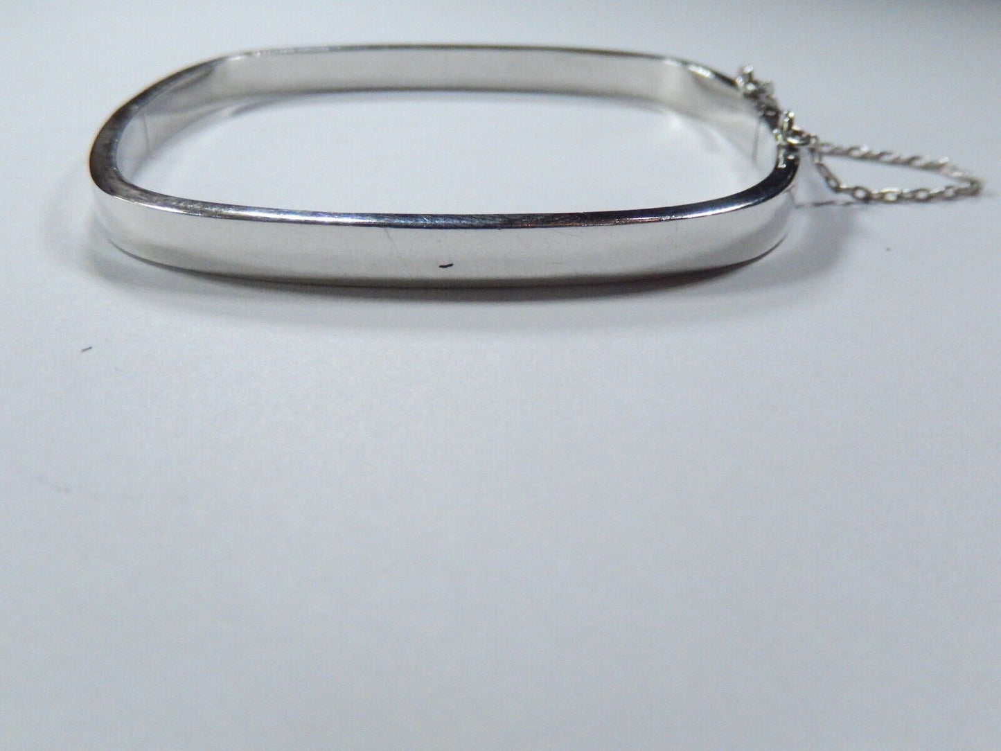 *VINTAGE*  Sterling Silver Square Hinged Bangle Modernist Bracelet
