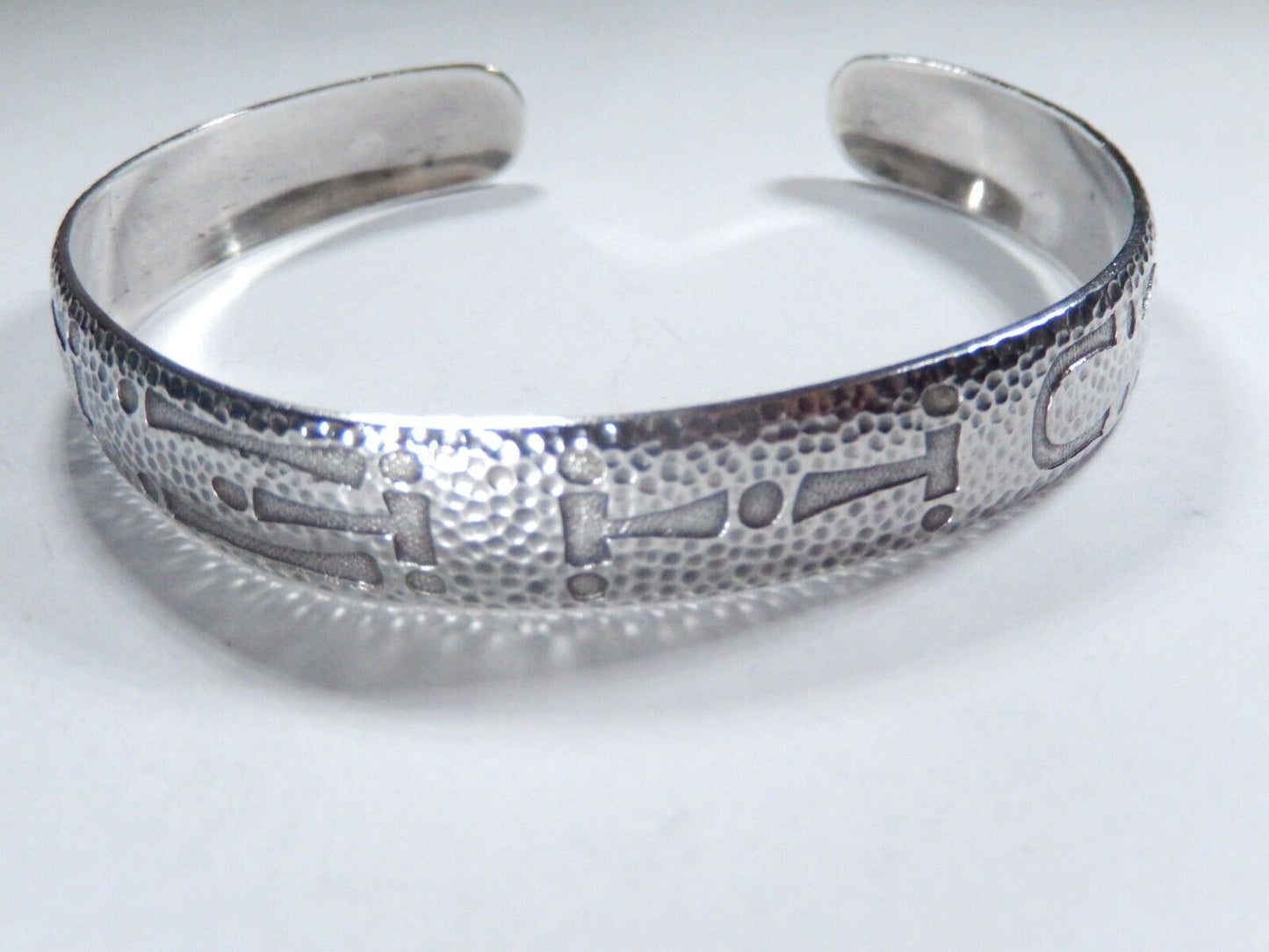 VINTAGE - Sterling Silver Ornate Textured Cuff Bracelet 24.7 grams