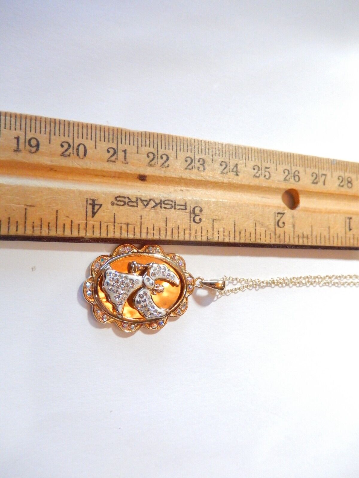 14kt Over Sterling Silver  CZ I AM WITH YOU NOW AND FOREVER ANGEL PENDANT wchan