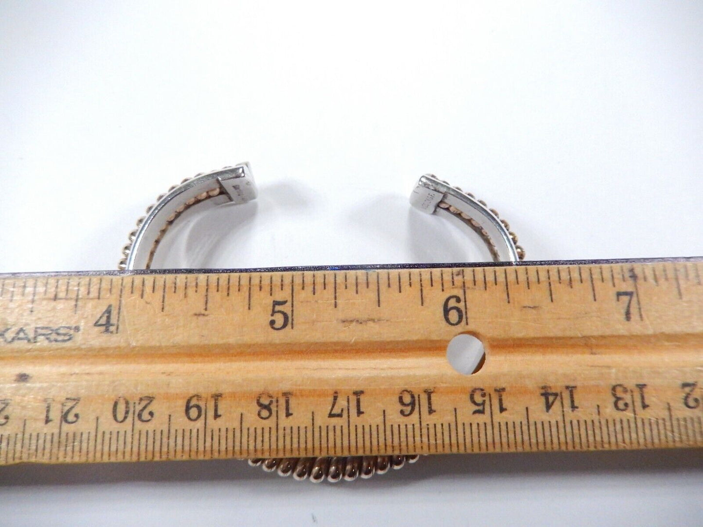 VINTAGE -  Sterling Silver With 12k Gold Filled Strip Bangle Bracelet 29.9 grams