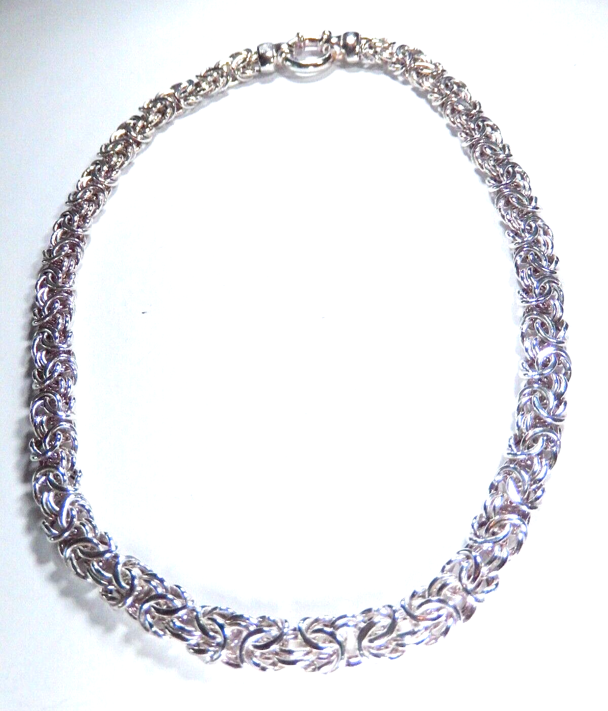 STERLING SILVER 10mm BYZANTINE 175 NECKLACE BY MILOR OF ITALY  45 grams