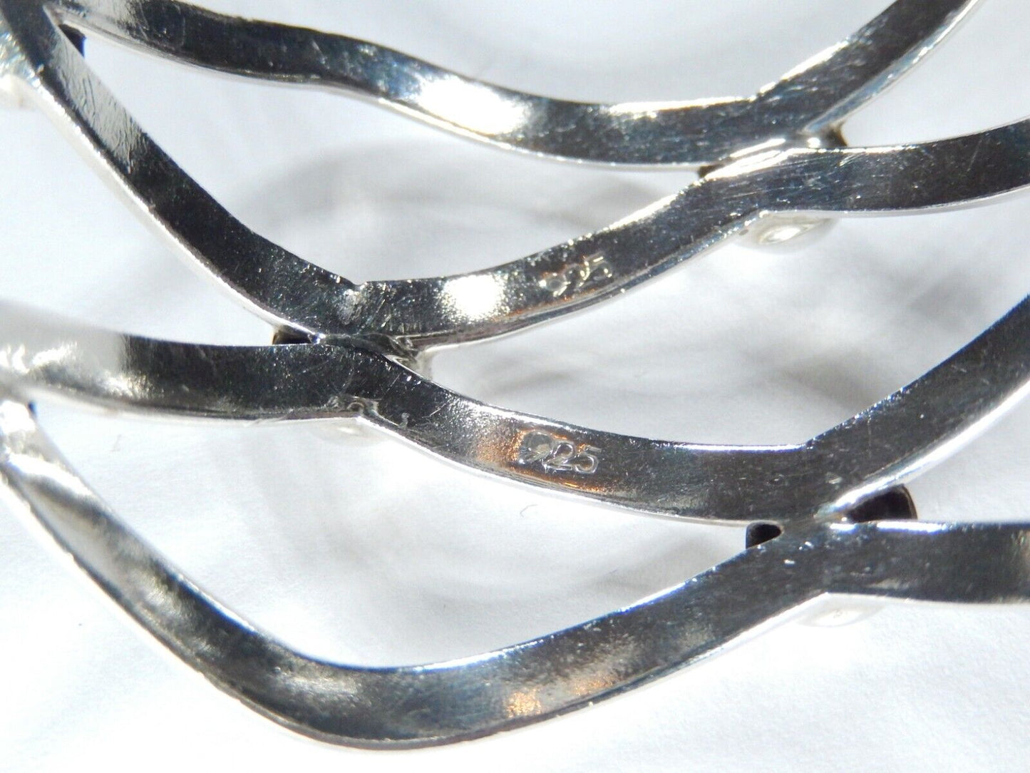 *VINTAGE* Open Bead Ball Bar Wide Modernist Sterling Chunky Design Bracelet 35gm