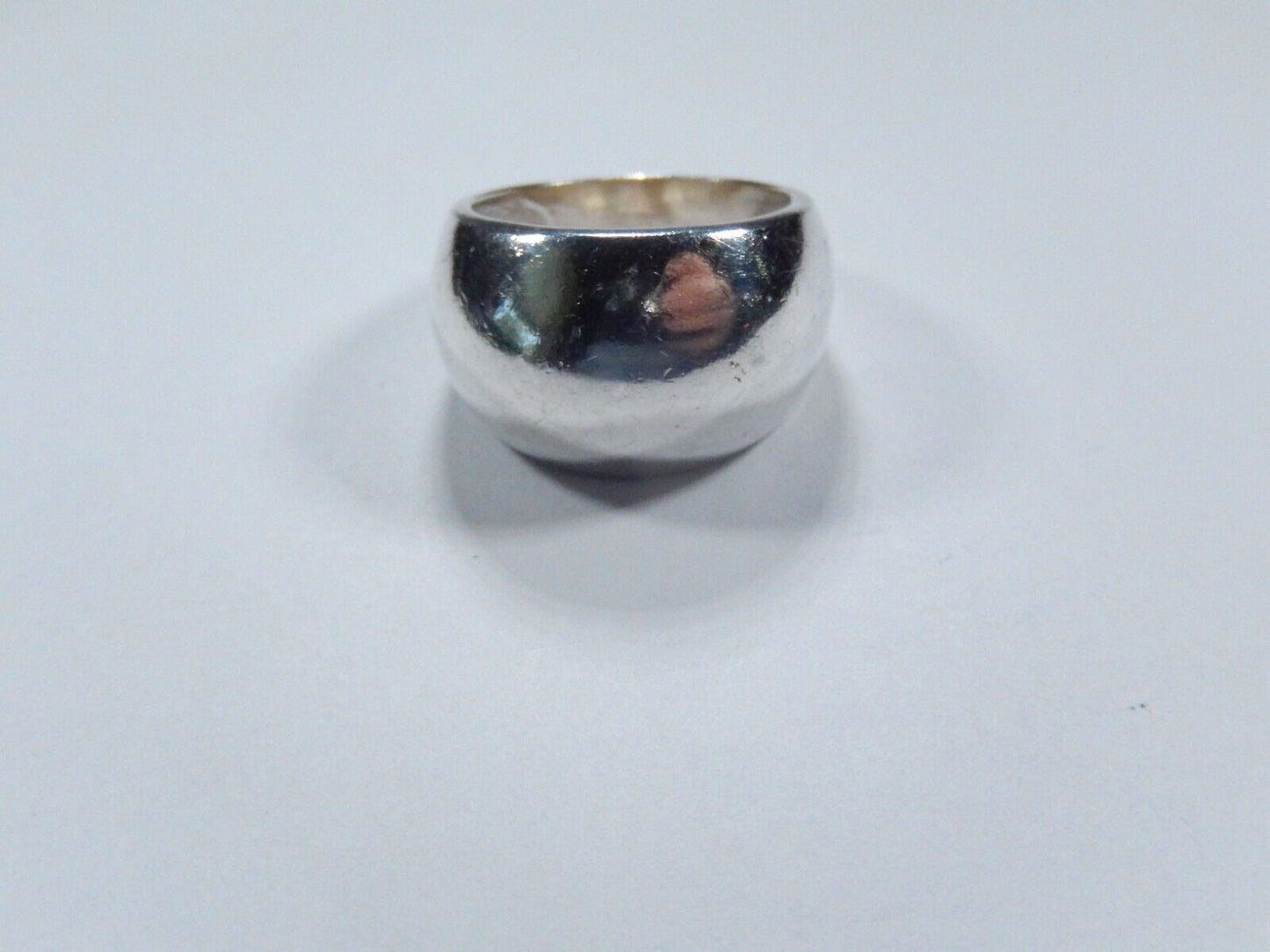 *VINTAGE* Sterling Silver 14mm Wide Smooth Dome Ring - size 7