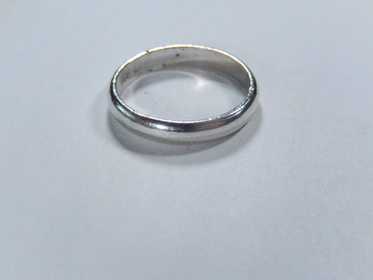 *VINTAGE* Sterling Silver Thick 3.75mm Wide Round Wedding Band Size 7.5