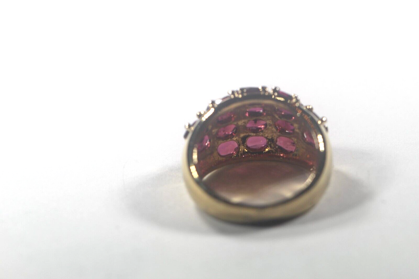 *VINTAGE* Sterling Silver Gold Vermeil Multi Amethyst Cluster Ring SZ 7