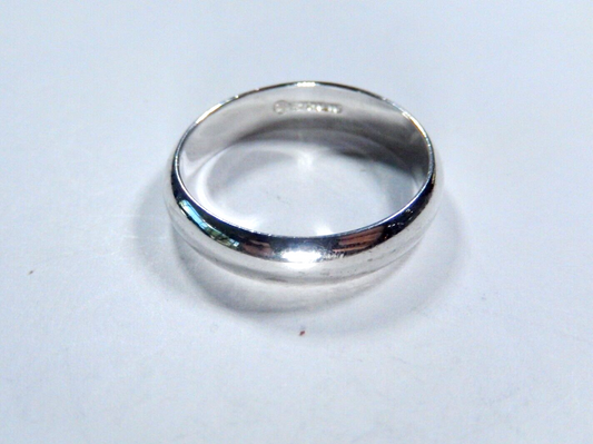 925 Sterling Silver 5mm Half Round Plain Classic Wedding Band Ring Sz 9.5