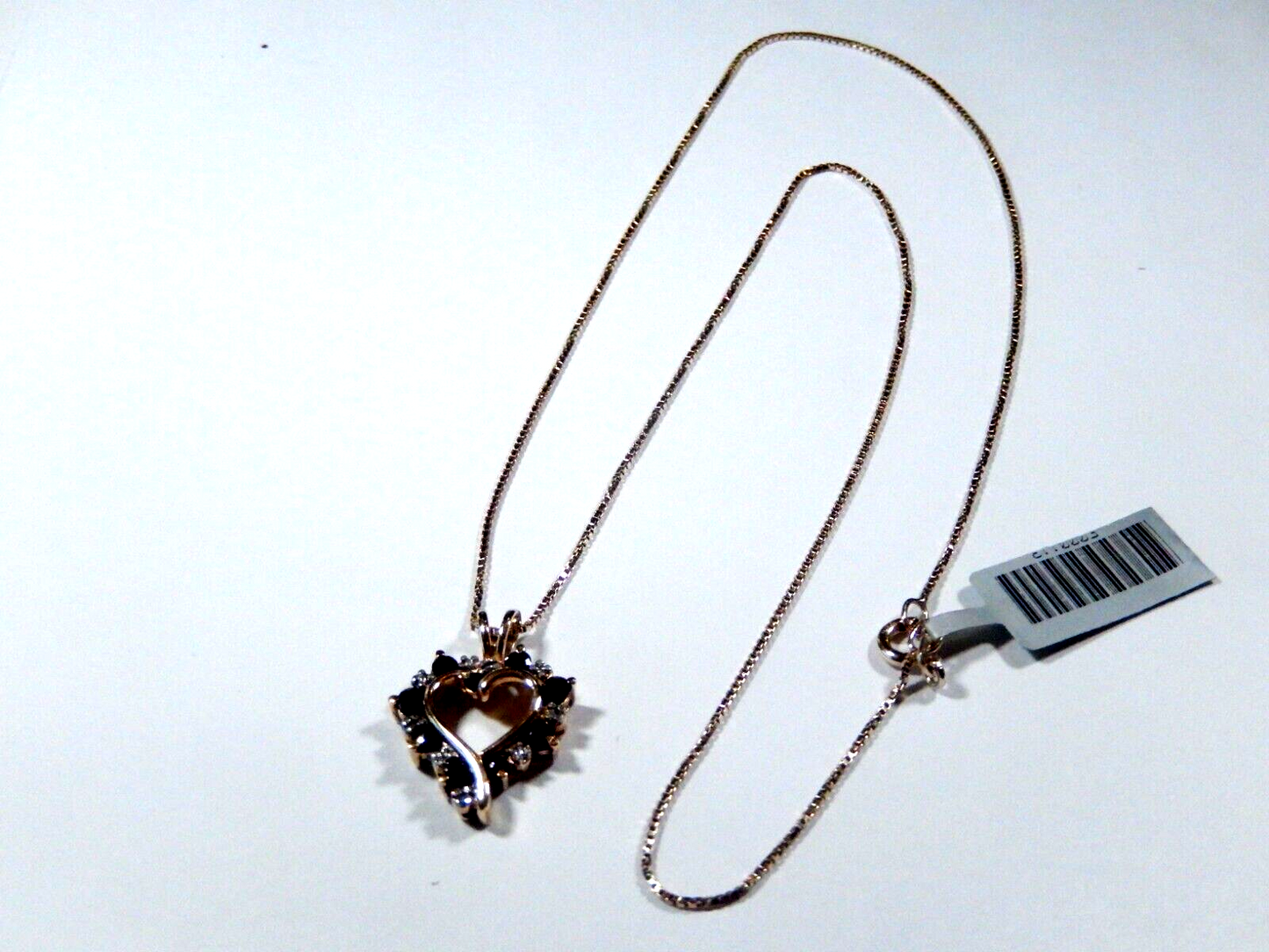 Ross Simon Gold Vermeil 925 Sapphires Diamond Heart Pendant w18 Vermeil Chain