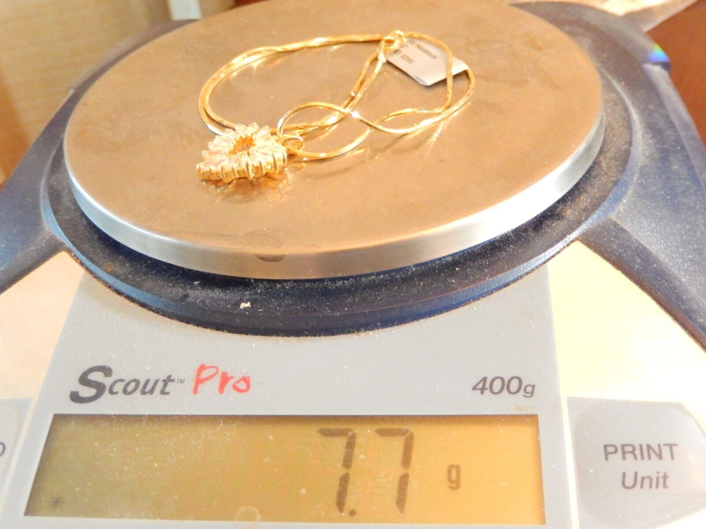 925 Gold Vermeil 200 CT Tapered CZ Baguette Heart Pendant Necklace w18 Chain