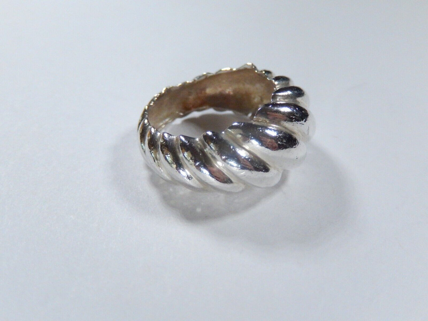 *VINTAGE* Sterling Silver 10.5mm Wide Shrimp Ring Size 5.5