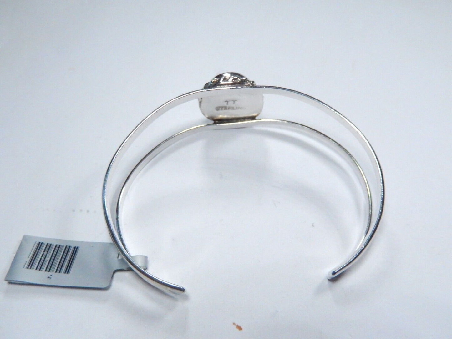 *VINTAGE*  Signed "TT"  Native American Sterling 925 Black Onyx Bracelet