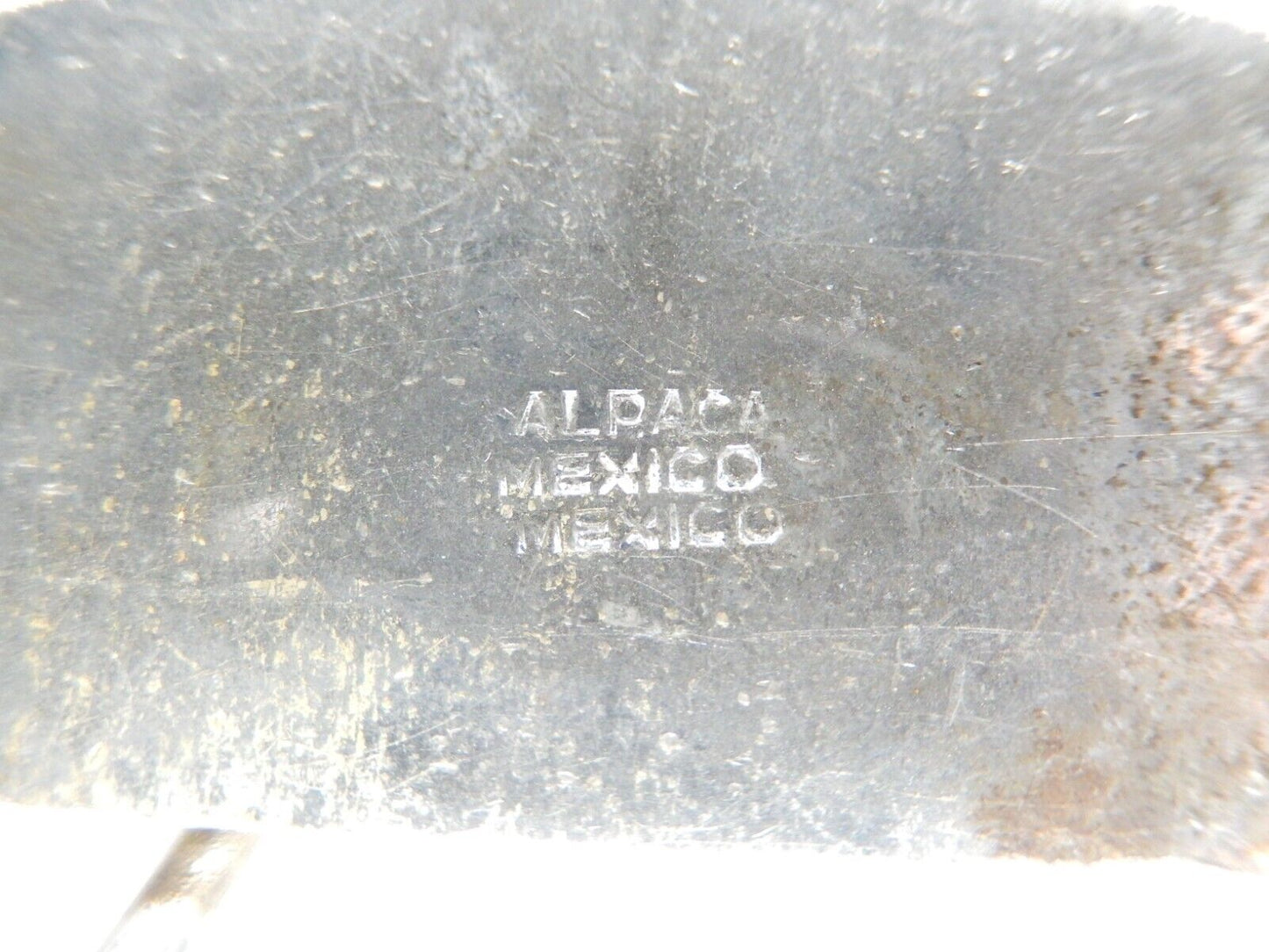 VINTAGE- ALPACA MEXICO SILVER ABALONE / MOTHER OF PEARL INLAY BELT BUCKLE 1-1/2"