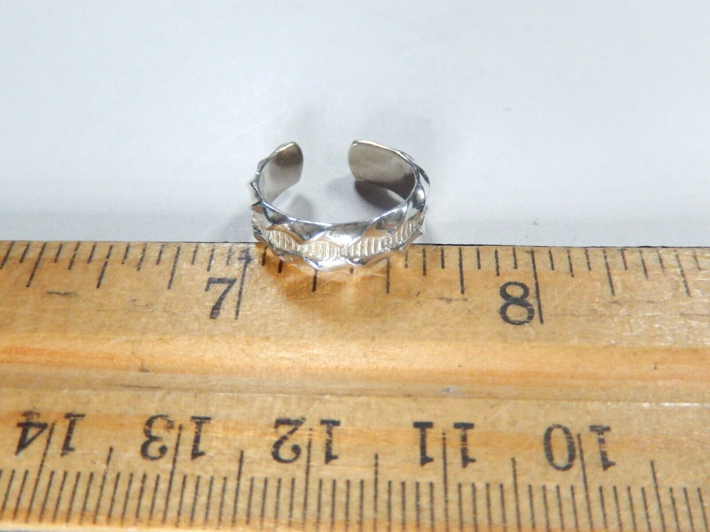 Decorative 4.75 mm  Band Toe Ring Adjustable 925 Sterling Silver 4mm