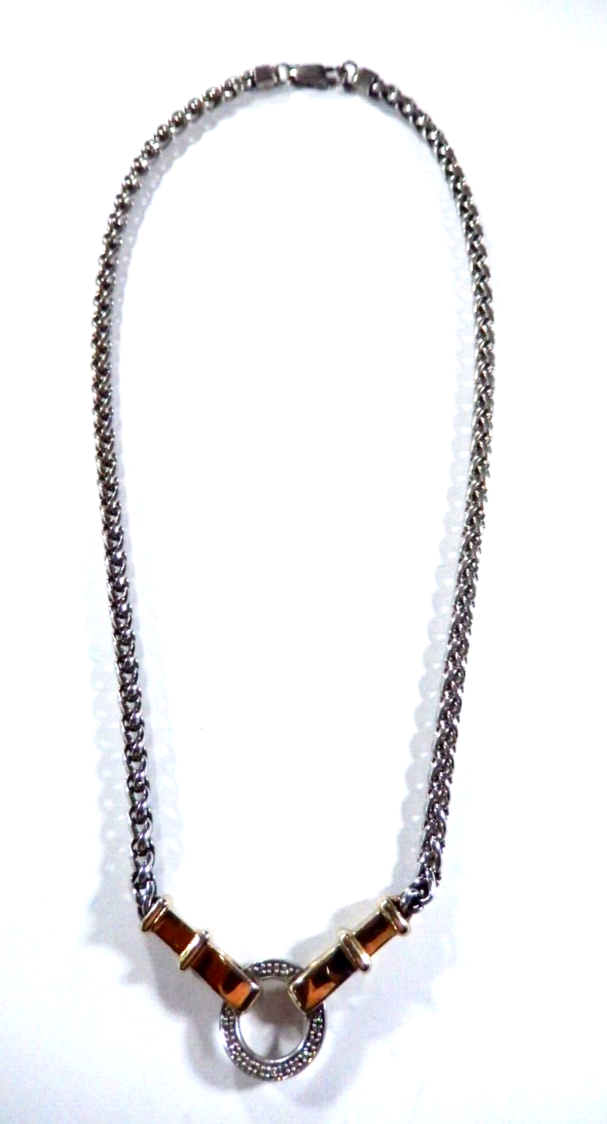 ALWAND VAHAN 14k Gold Sterling 925 Eternity Diamond Statement 18 Necklace 25gms