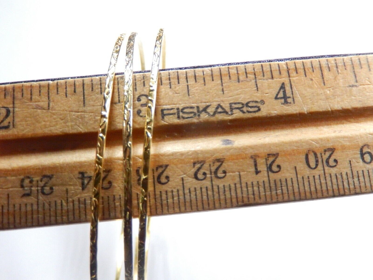 GOLD VERMEIL STERLING  SET OF 3 STACK BRACELET BANGLES
