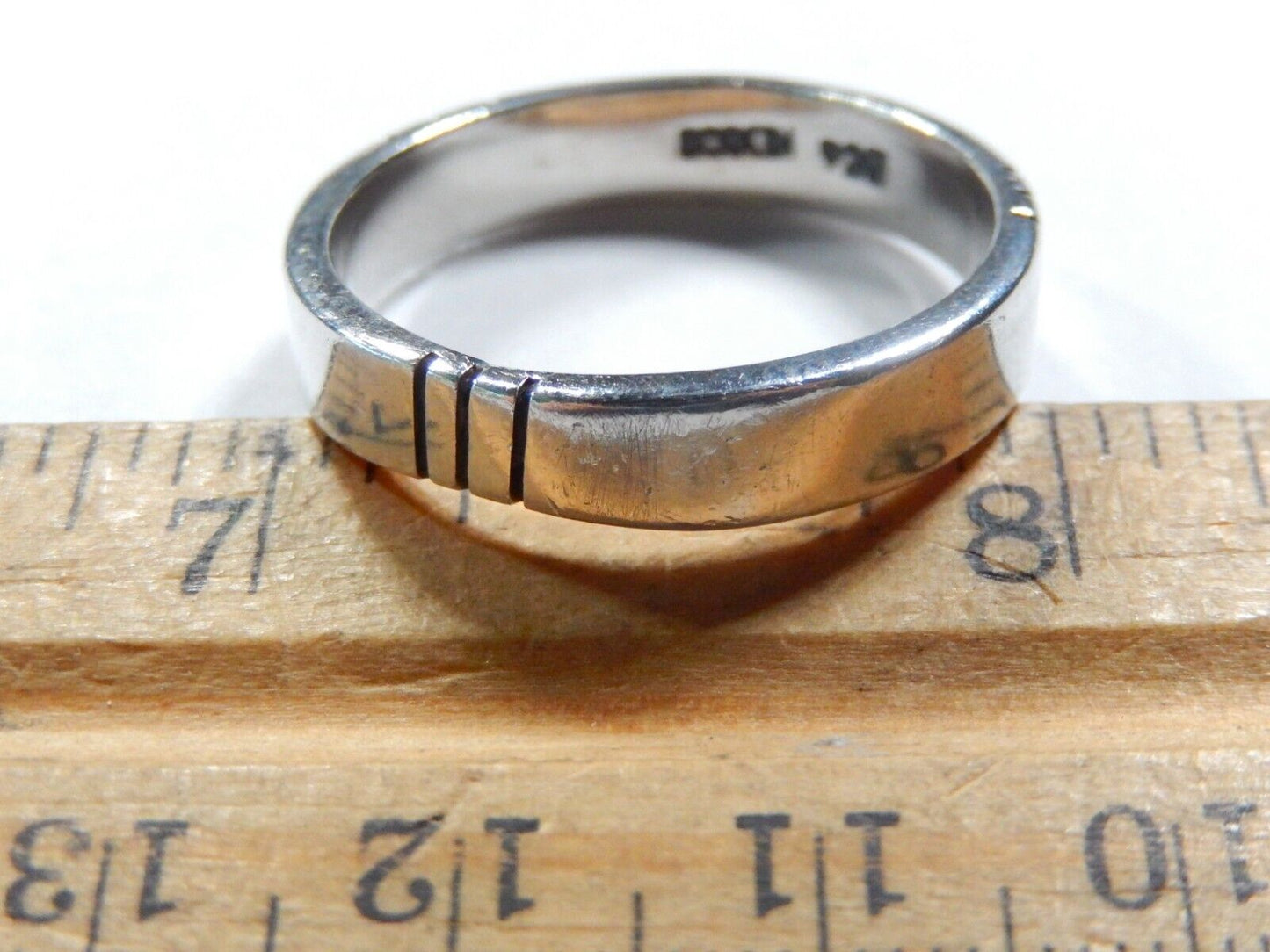 Vintage MEXICO STERLING SILVER 925 Ring 5 mm Wide Band Size 12.5