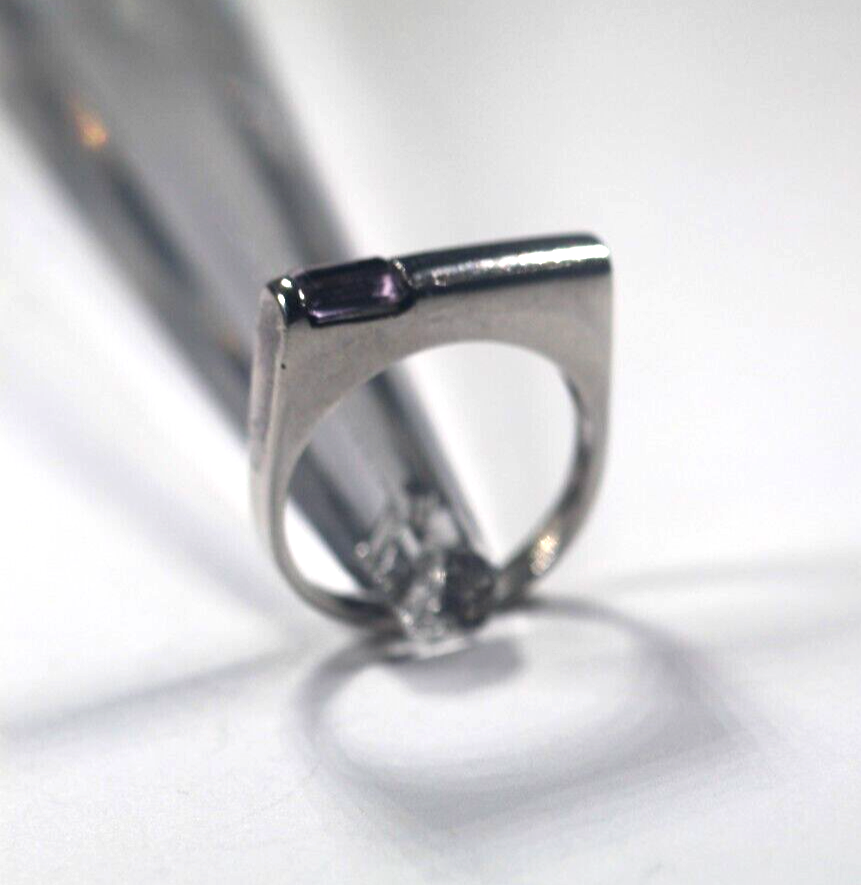 *VINTAGE*  Modern Sterling Silver Amethyst Ring in size 7.25