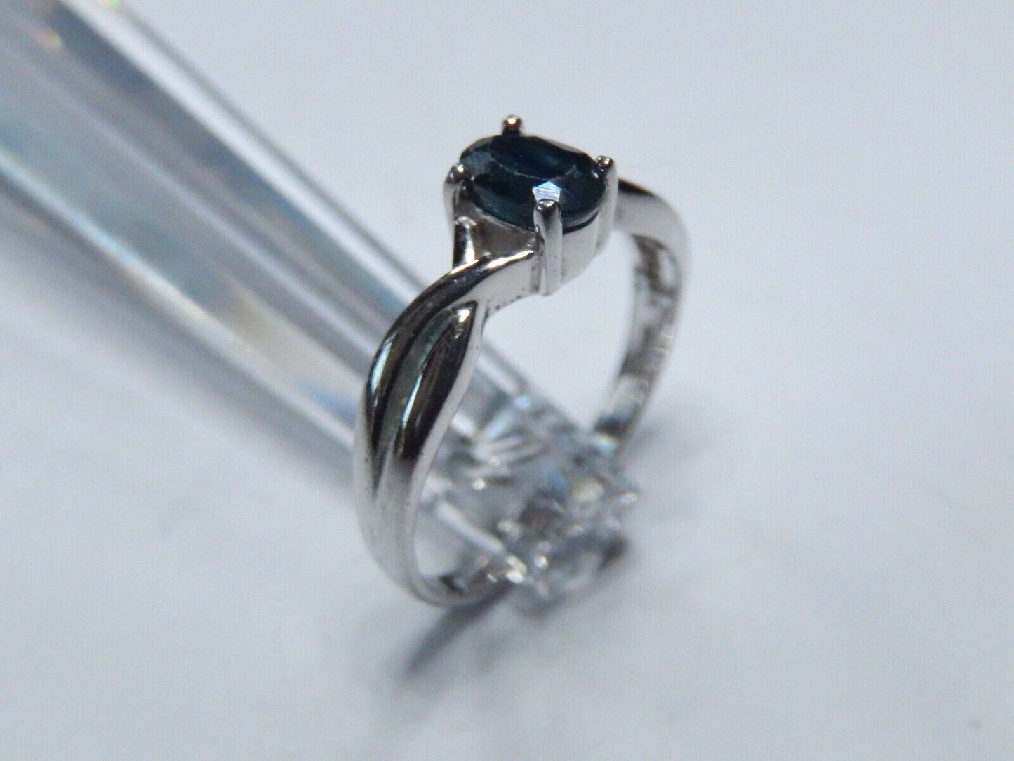 Vintage Ross Simons Sterling Silver 925 Sapphire Solitaire Ring Size 7.25