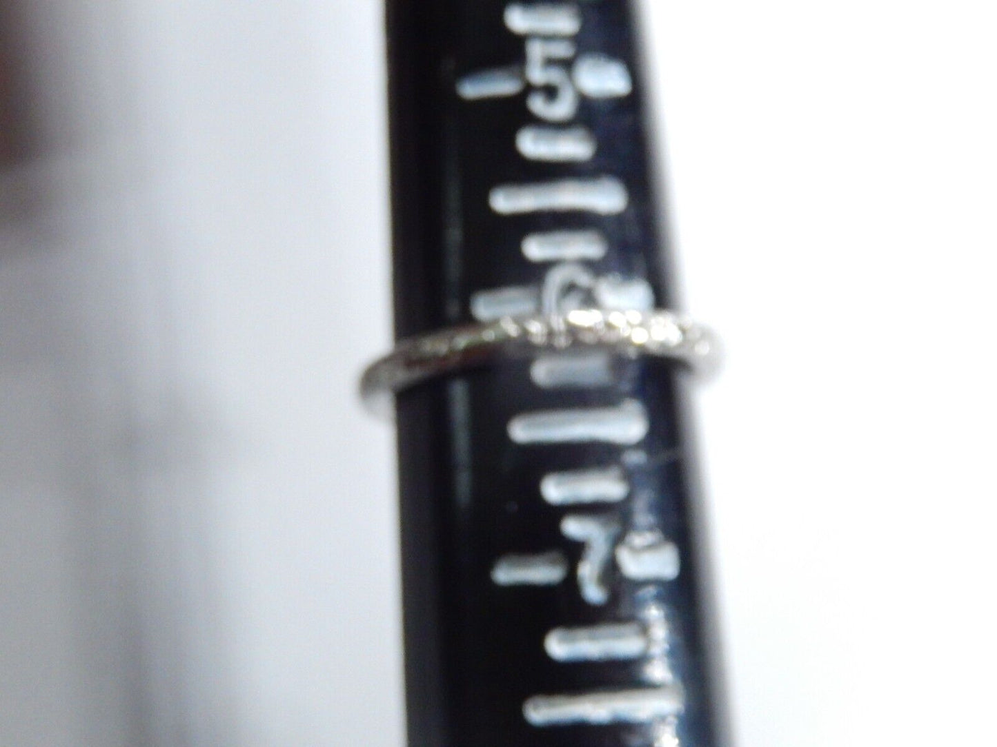 *VINTAGE*  Art Deco Etched Eternity 2mm Wedding Band 18K White Gold Ring Sz 6