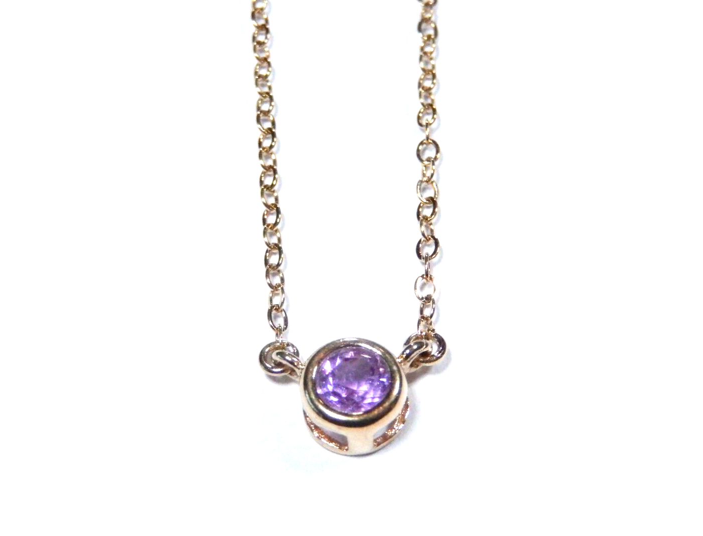 Ross Simons Gold Vermeil 50 CT Amethyst Pendant w18 Gold Vermeil Chain