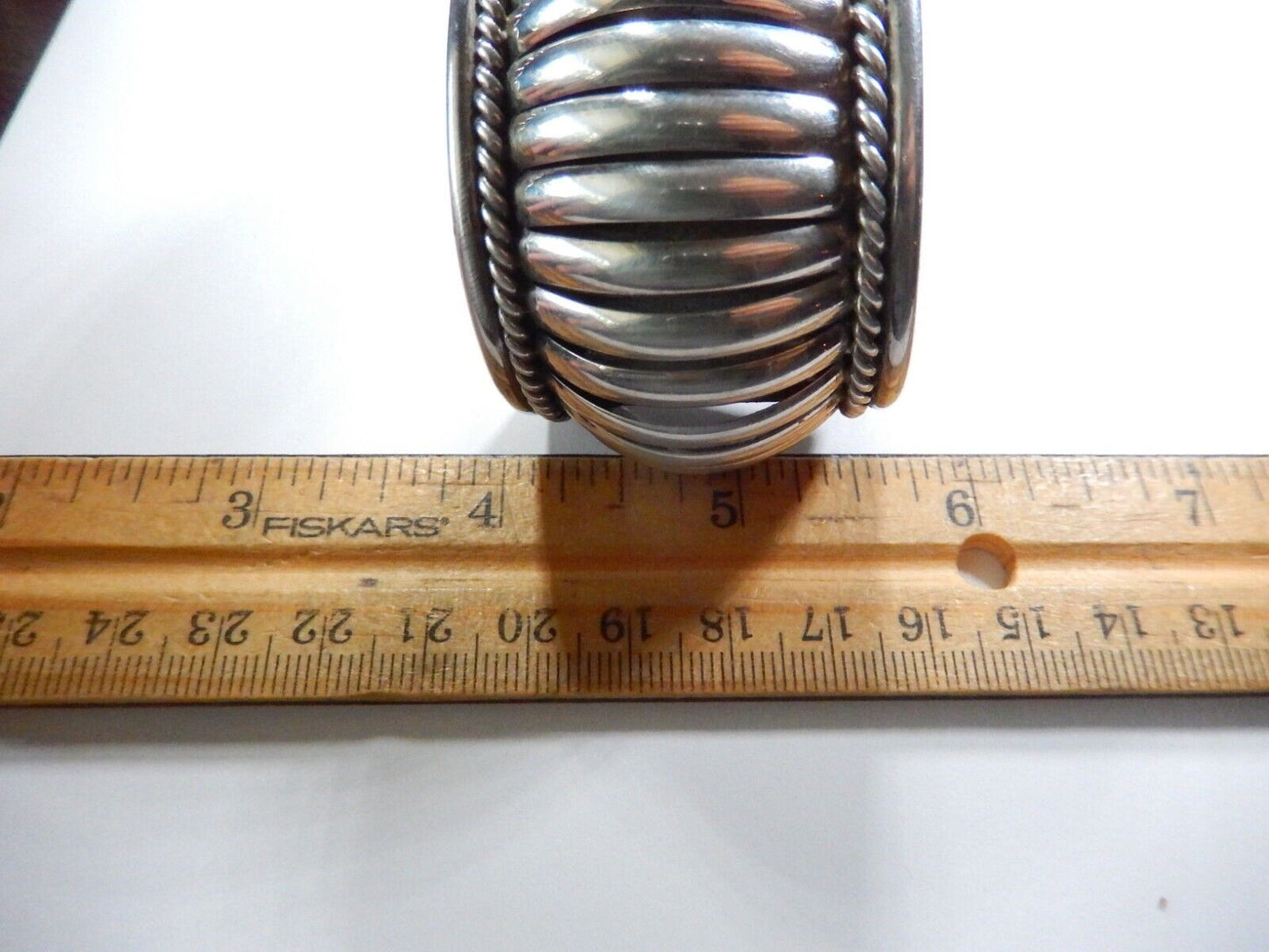 Vintage Native American Navajo PA Sterling Silver Cuff Bracelet Heavy 75grams