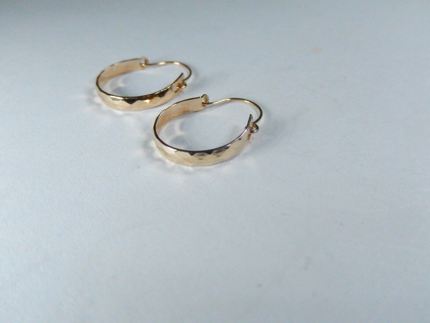 14k Yellow Solid Gold 13mm Hoop Fancy Design Classic Earrings