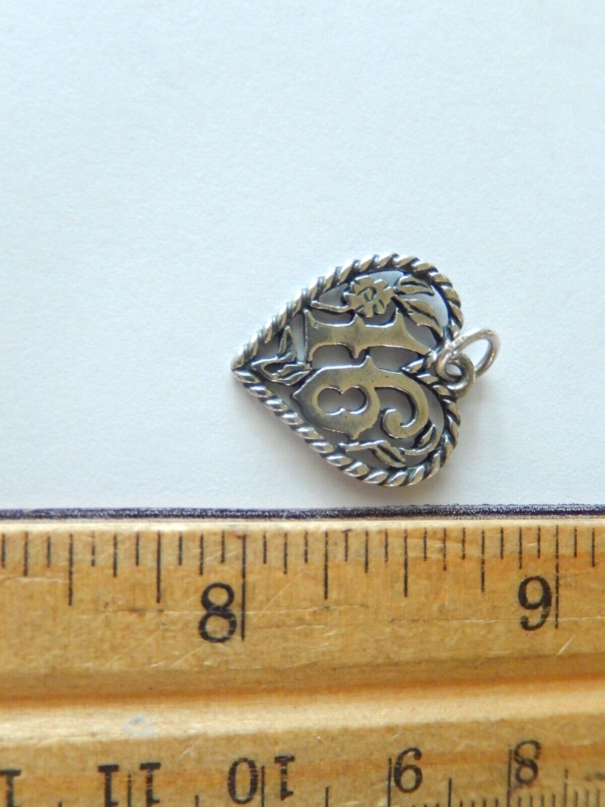 James Avery Retired Sweet 16 Heart Charm Sterling Silver