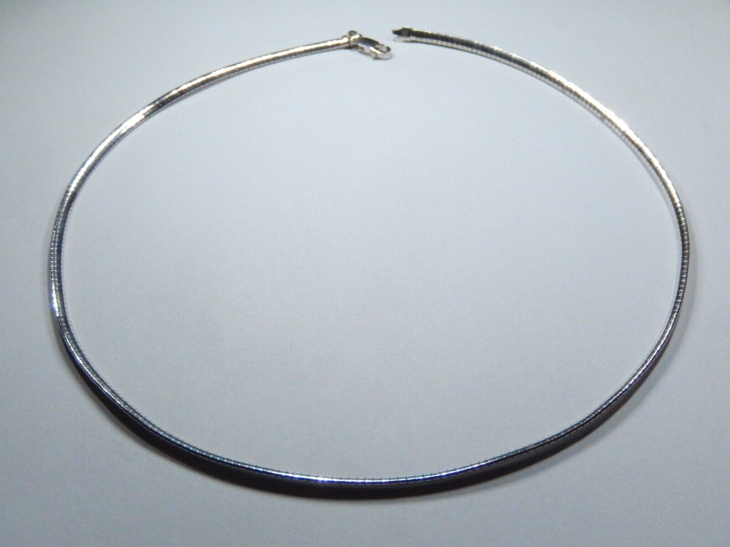 3 mm Italian Omega Chain Necklace Sterling Silver 925 Italy Length: 18"