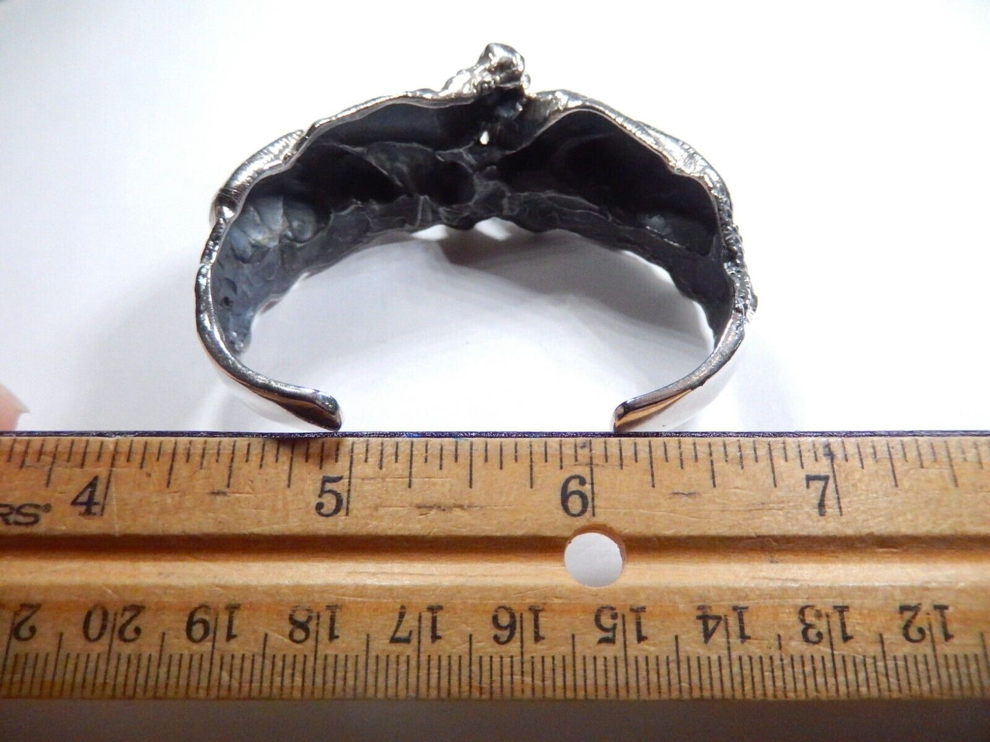 *VINTAGE*  3D Sterling Silver Hippopotamus Cuff Bracelet-53 grams