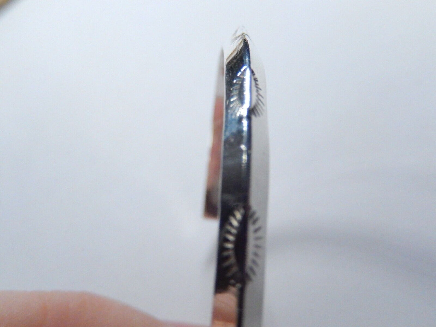 VINTAGE - Native American Artist "DKW" Signed Sterling Silver Tooled Cuff