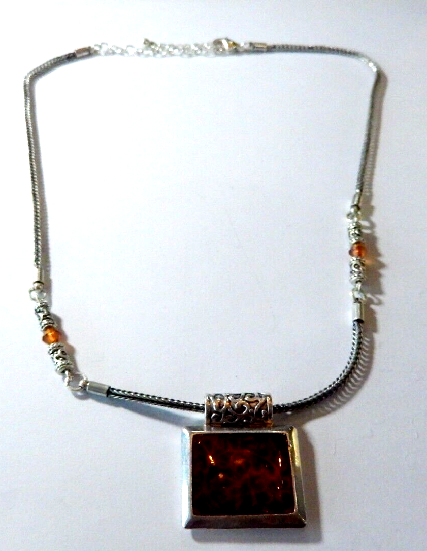 NEW IN BOX  Premier Designs Tigress NecklaceEarrings Set OrangeSilver
