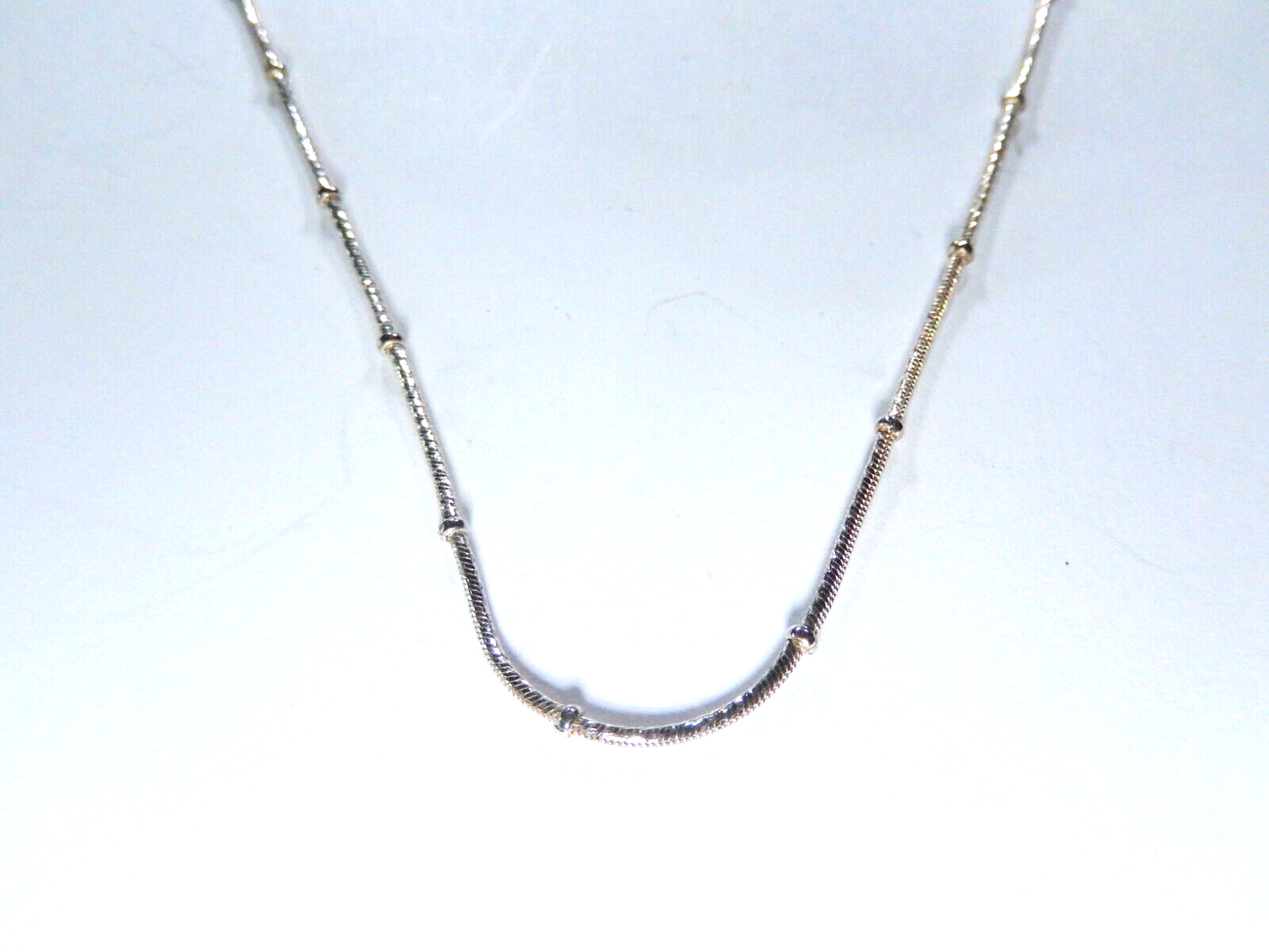 Sterling Silver 1.25mm  Snake Chain With Bead Balls Necklace Size 16 "
