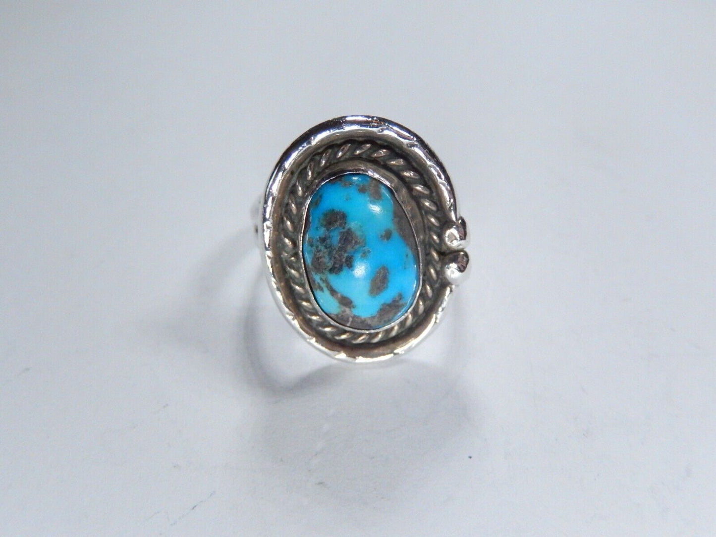 Native American Navajo Sterling Silver Turquoise Ring Size 7