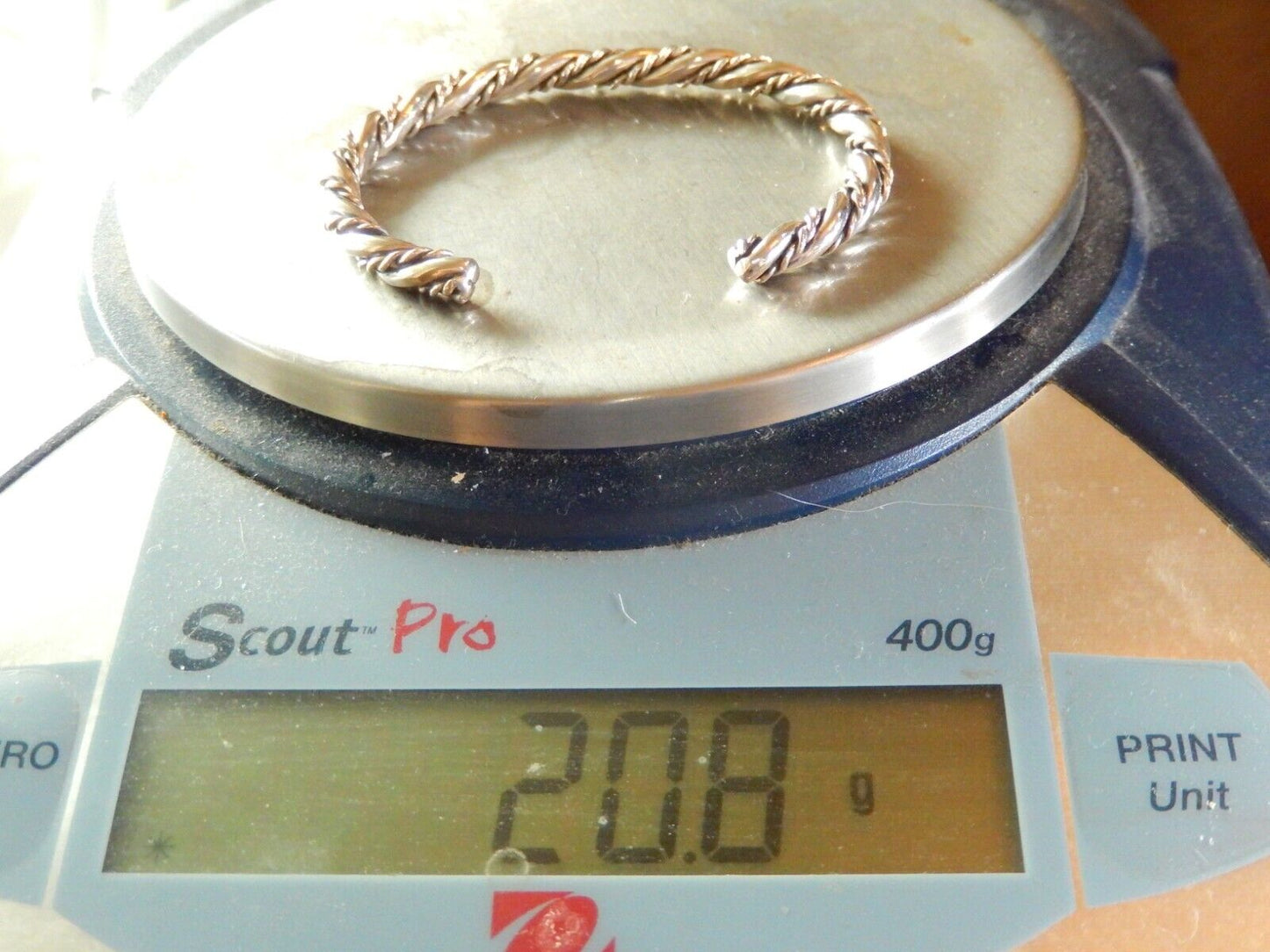 Vintage Navajo Chunky Twisted Cable Rope 925 Sterling Silver Cuff Bracelet 20.8g