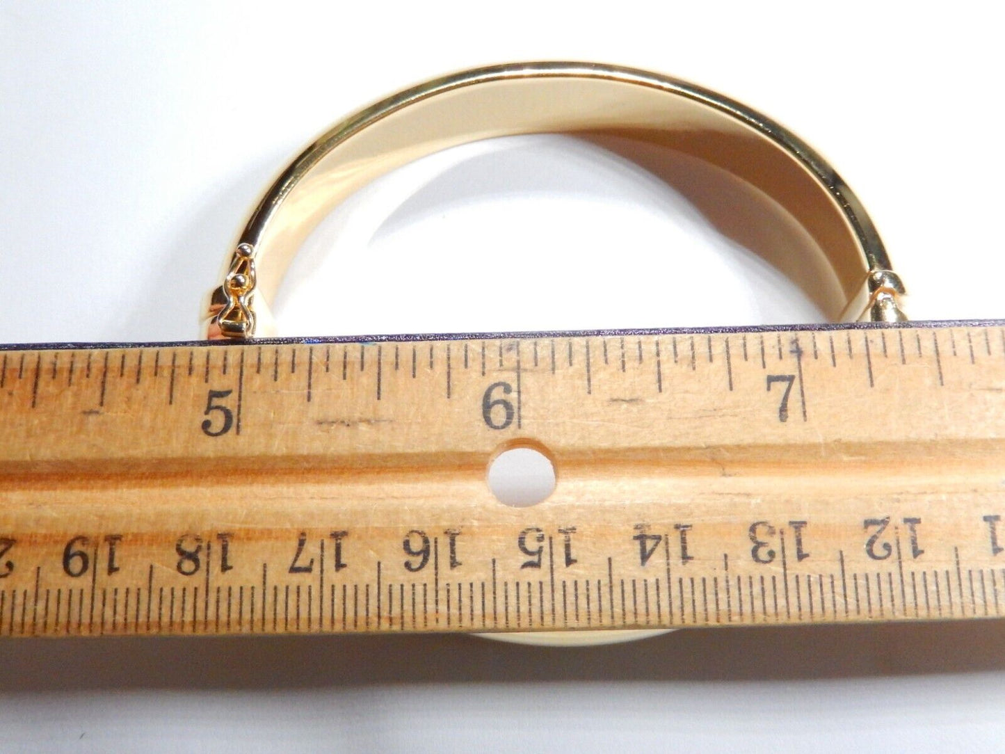 Veronese Italy Sterling Silver Yellow Gold Vermeil Polished Hinged Bangle-7.25"