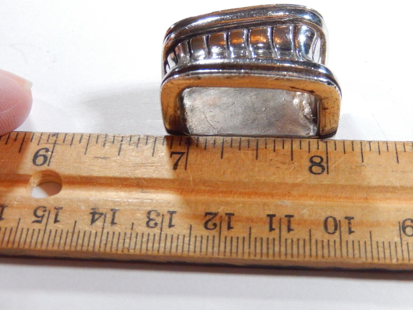 J DEEGAN VINTAGE Sterling Silver 925 belt BUCKLE  KEEPER 138 grams 62mm wide
