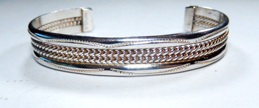 Native American Navajo Tahe Sterling Silver 11.0 mm Wide Cuff - 20.6 Grams
