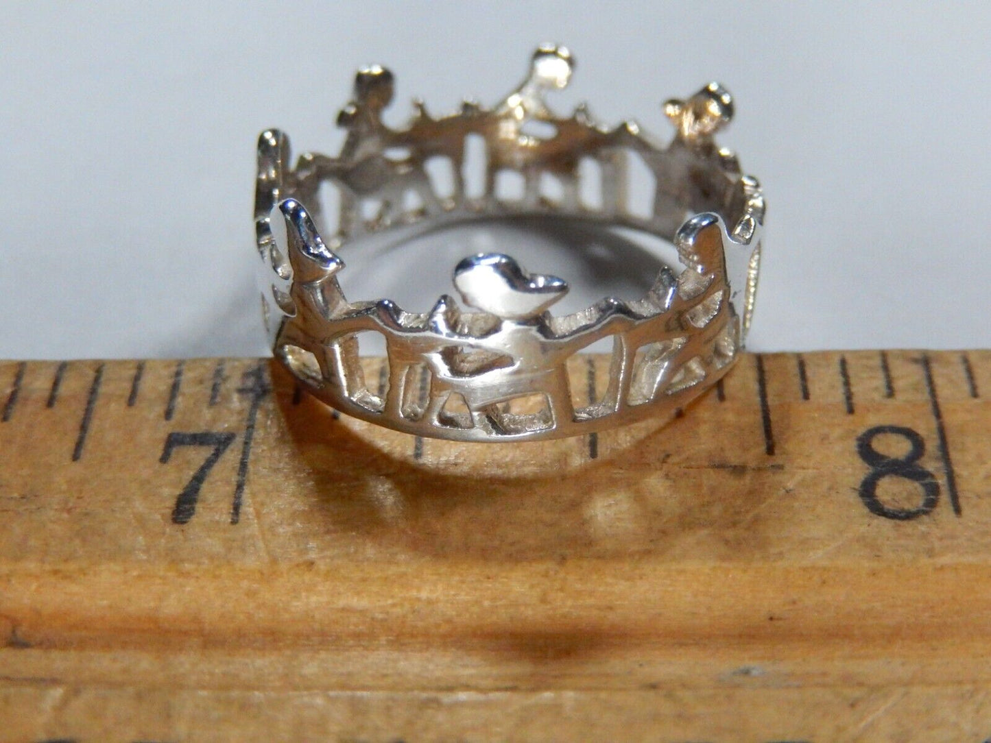 *VINTAGE*  SCHOOL DAYS CHILDREN SITTING AT THEIR DESK BAND RING Sz 6.5