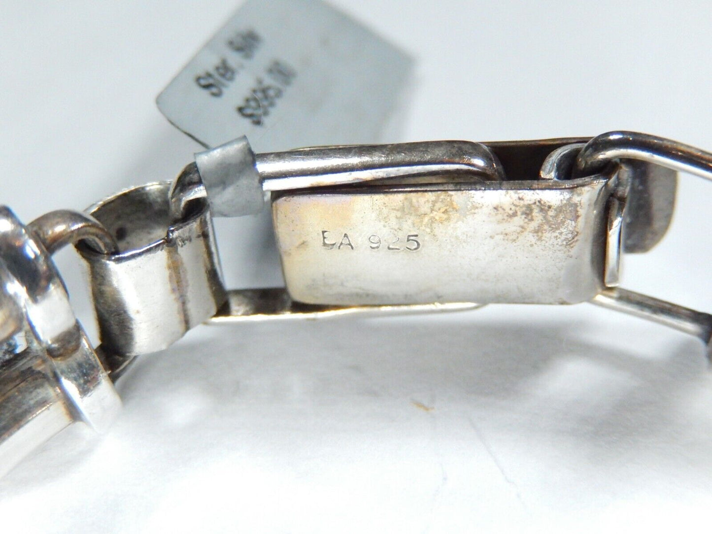 *VINTAGE* -  Sterling Silver Artist "BA" Beaded Link Bracelet 8"L x 1/2"W-44gms