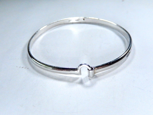*VINTAGE*  Artist Signed Hook on Sterling Silver Bracelet 4.0mm Wide  13.7 grams