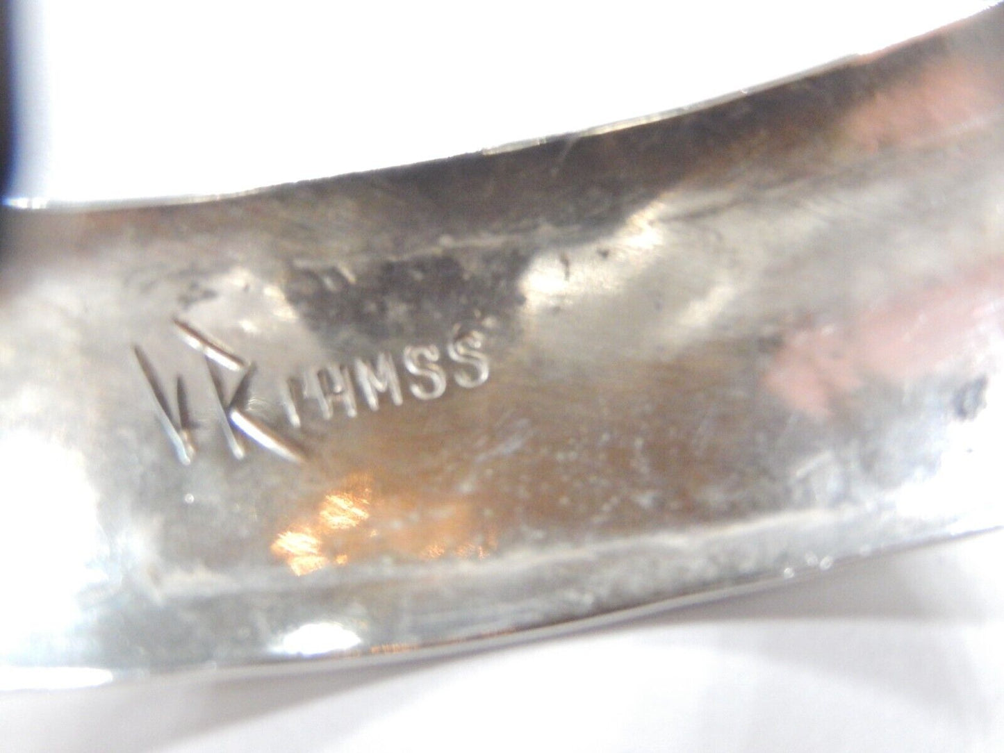 *VINTAGE* "V.R. IHMSS"  Sterling Silver and Gold Fill Cuff 17mm Wide Bracelet