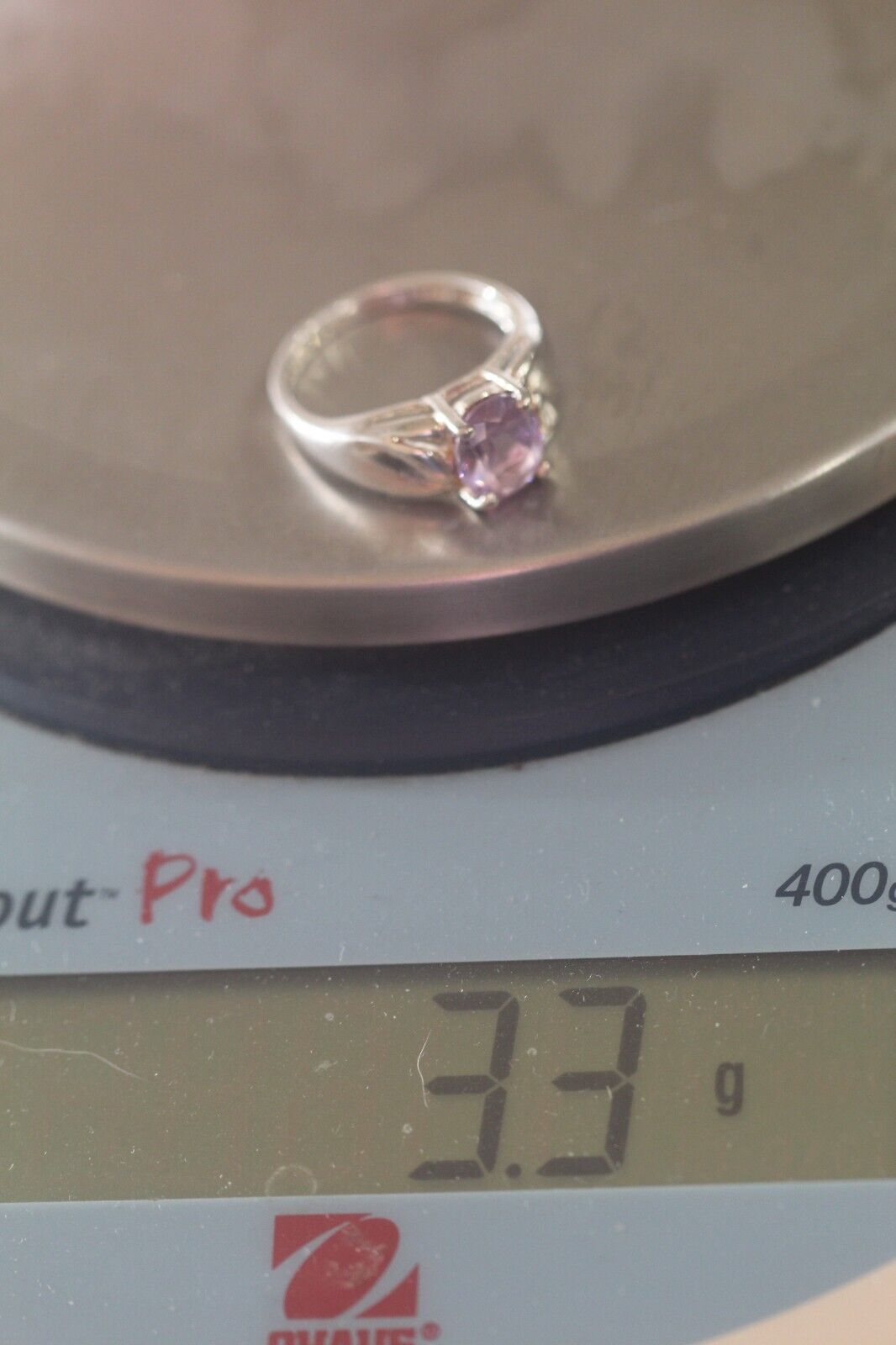 Sterling Silver 2.0 CT Oval Cut Amethyst Solitaire Cocktail Ring Size 7