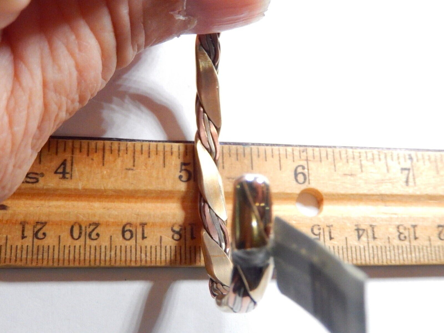 SERGIO LUB Artist Handmade Copper Silver Magnetic Healing Cuff Bracelet Small