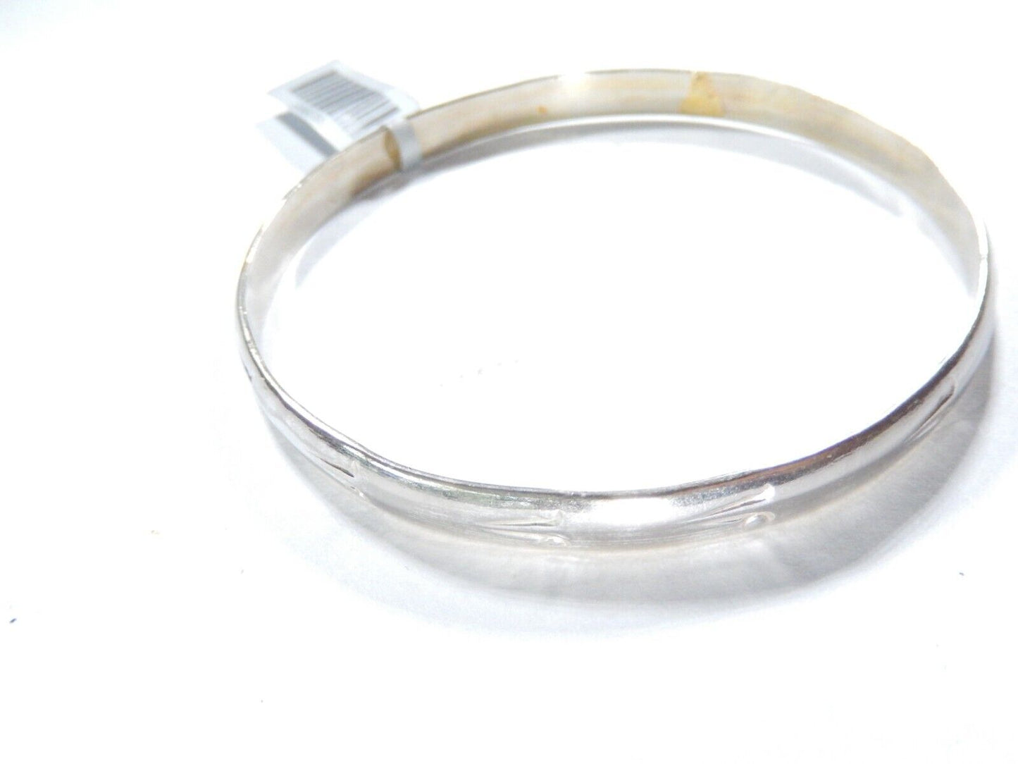 *VINTAGE* VERY OLD   Sterling Silver Echo En Mexico Hand Tooled Bangle Bracelet