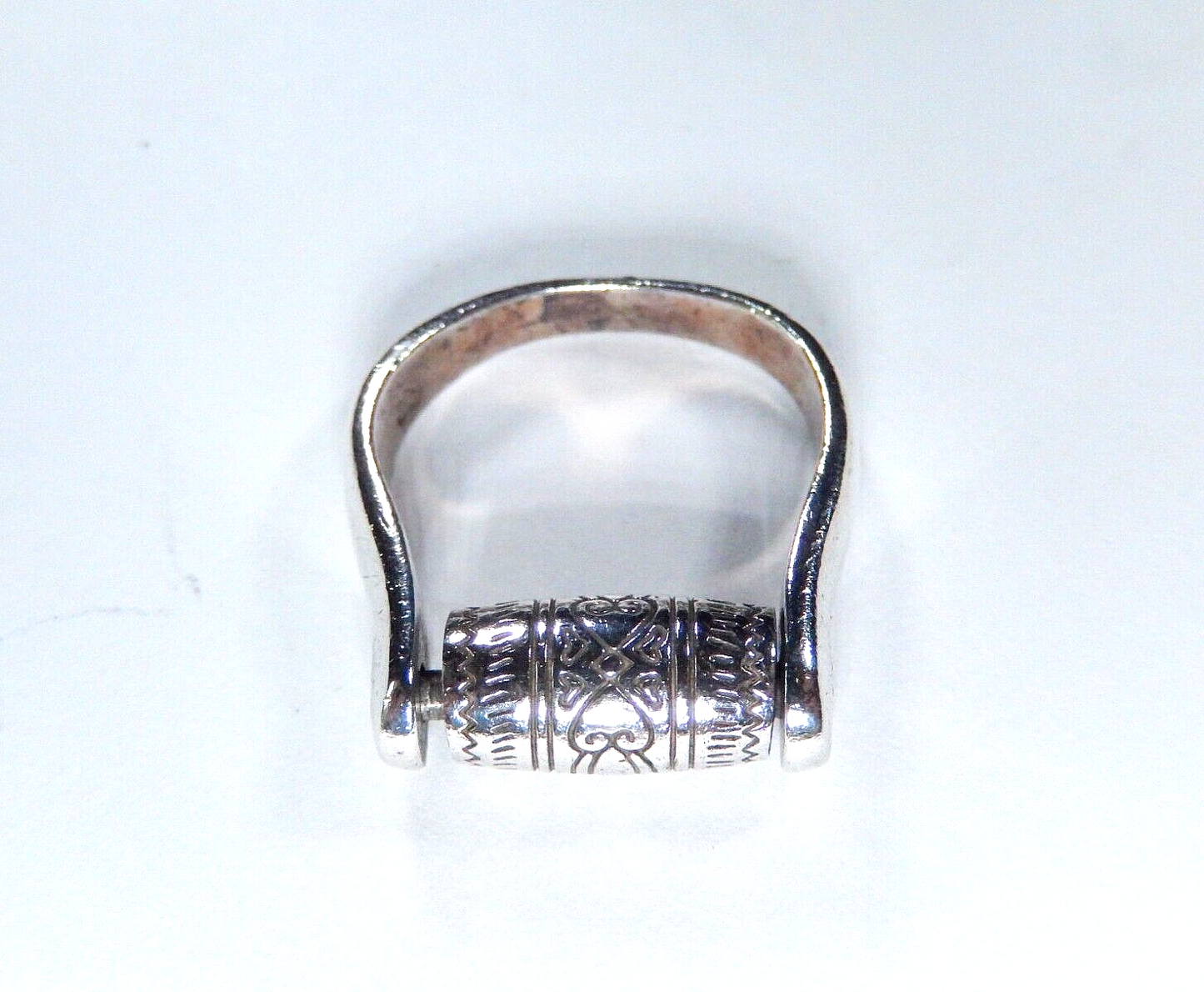 Rare Brighton Sayan Spinner Roller Sterling Silver 925 Hearts Scroll Ring Sz 8.5