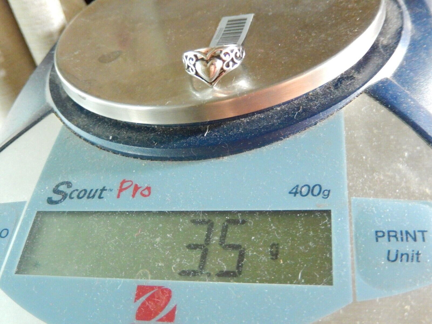 Vintage  Sterling Silver Filigree Heart Handmade Ladies Ring Size 4 free ship